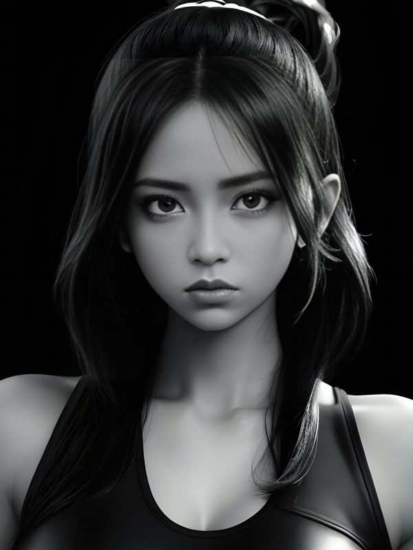 portrait-beautiful-asian-woman-black-white